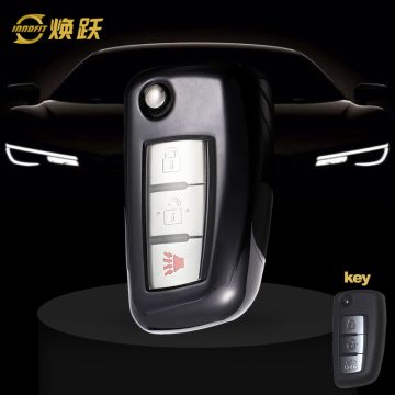 NIC1T1-White Transparent Button-Black Plating- Car Key Cover For Nissan