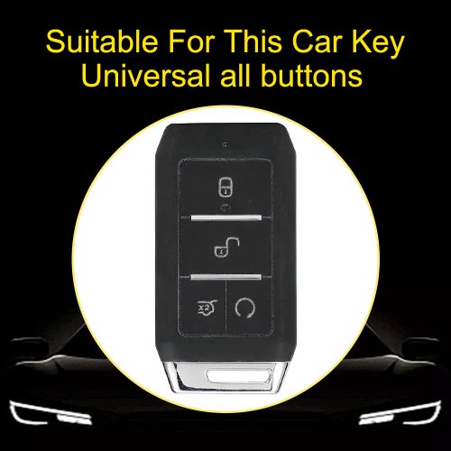BYC1T1-White Transparent Button-Black Plating- Car Key Cover For BYD