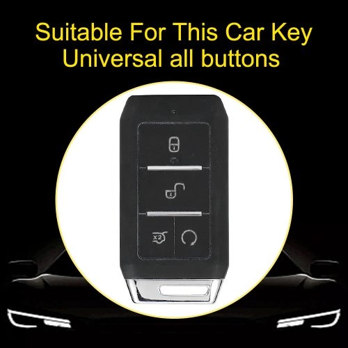 BYC1T1-White Transparent Button-Black Plating- Car Key Cover For BYD