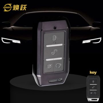 BYC1T1-White Transparent Button-Black Plating- Car Key Cover For BYD