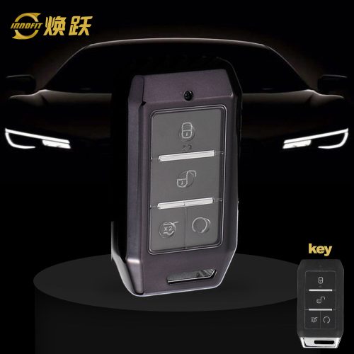 BYC1T1-White Transparent Button-Black Plating- Car Key Cover For BYD
