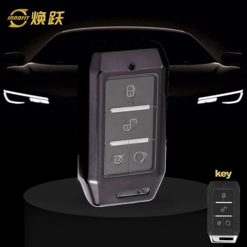 BYC1T1-White Transparent Button-Black Plating- Car Key Cover For BYD