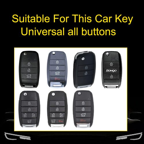 KIE1T1-White Transparent Button-Rose Gold Plating- Car Key Cover For Kia