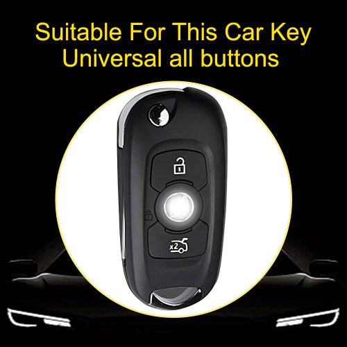 BUB1T1-White Transparent Button-Rose Gold Plating- Car Key Cover For Buick