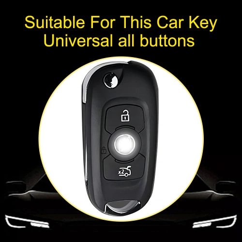 BUB1T1-White Transparent Button-Rose Gold Plating- Car Key Cover For Buick