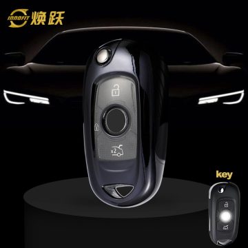 BUB1T1-White Transparent Button-Black Plating- Car Key Cover For Buick