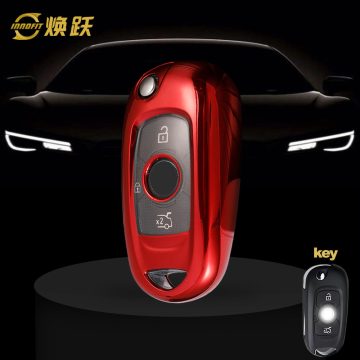 BUB1T1-White Transparent Button-Red Plating- Car Key Cover For Buick