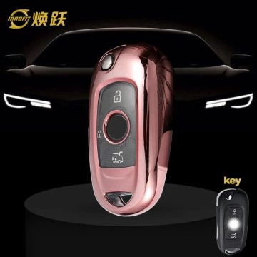 BUB1T1-White Transparent Button-Rose Gold Plating- Car Key Cover For Buick