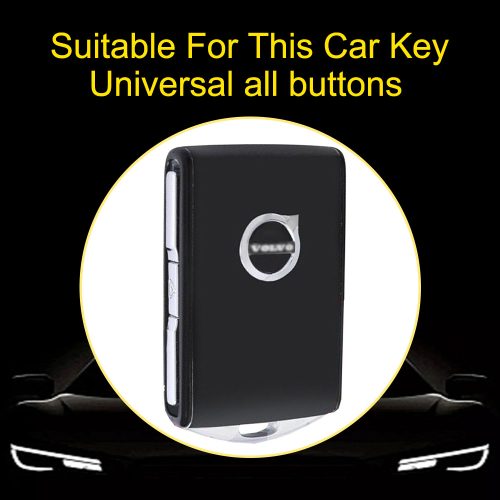 VLA1T1-White Transparent Button-Silver Plating- Car Key Cover For Volvo