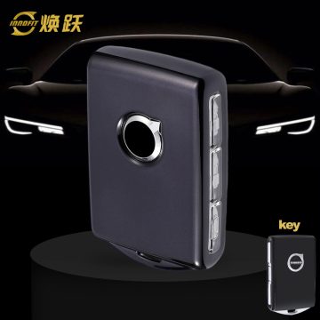 VLA1T1-White Transparent Button-Black Plating- Car Key Cover For Volvo