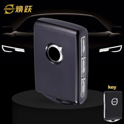 VLA1T1-White Transparent Button-Black Plating- Car Key Cover For Volvo