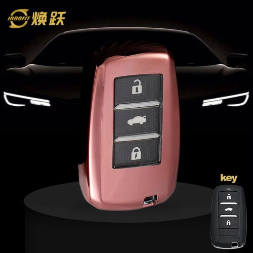 CHA1T1-White Transparent Button-Rose Gold Plating- Car Key Cover For CHANGAN