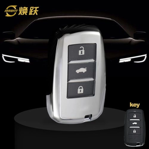 CHA1T1-White Transparent Button-Silver Plating- Car Key Cover For CHANGAN