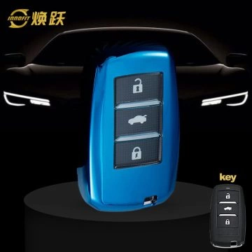 CHA1T1-White Transparent Button-Blue Plating- Car Key Cover For CHANGAN