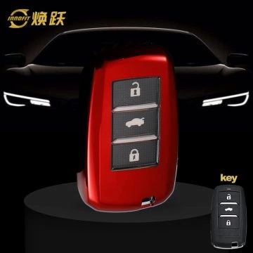 CHA1T1-White Transparent Button-Red Plating- Car Key Cover For CHANGAN