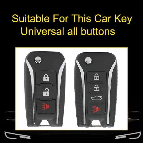 VEI1T1-White Transparent Button-Rose Gold Plating- Car Key Cover For Venucia