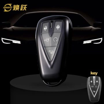 CHC1T1-White Transparent Button-Black Plating- Car Key Cover For CHANGAN