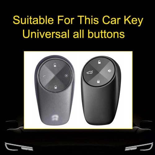 NOA1T1-White Transparent Button-Silver Plating- Car Key Cover For NIO