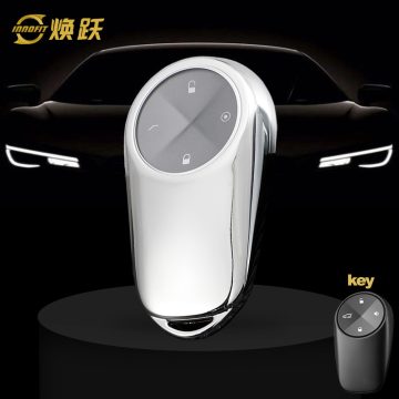 NOA1T1-White Transparent Button-Silver Plating- Car Key Cover For NIO