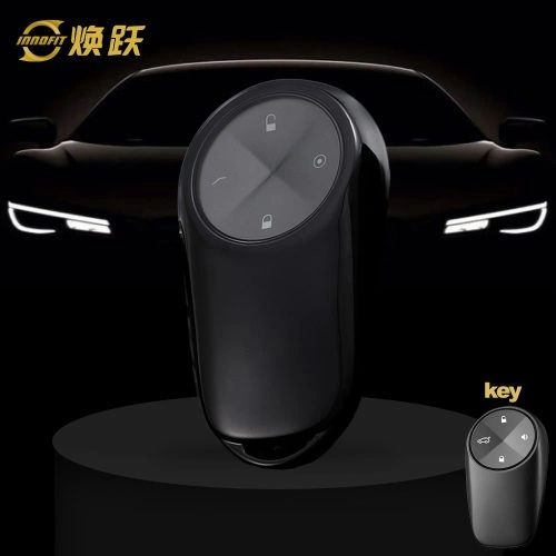 NOA1T1-White Transparent Button-Black Plating- Car Key Cover For NIO