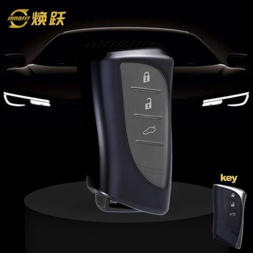 LEB1T1-White Transparent Button-Black Plating- Car Key Cover For Lexus