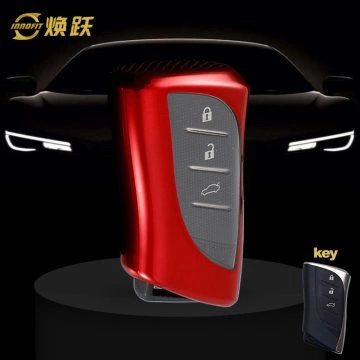 LEB1T1-White Transparent Button-Red Plating- Car Key Cover For Lexus