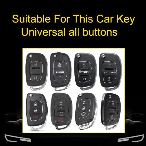HYF1T1-White Transparent Button-Rose Gold Plating- Car Key Cover For Hyundai