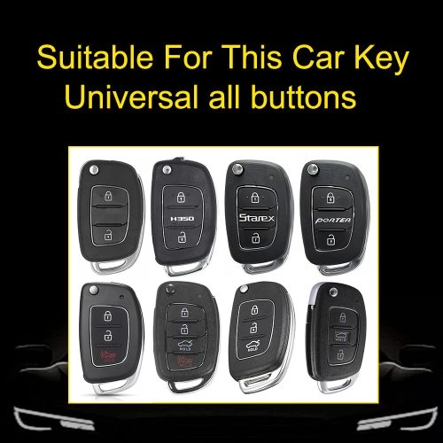 HYF1T1-White Transparent Button-Red Plating- Car Key Cover For Hyundai