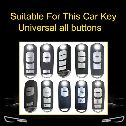 MAB1T1-White Transparent Button-Black Plating- Car Key Cover For Mazda