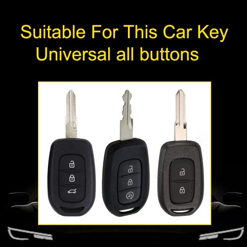 REC1T1-White Transparent Button-Rose Gold Plating- Car Key Cover For Renault