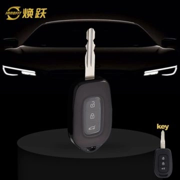 REC1T1-White Transparent Button-Black Plating- Car Key Cover For Renault