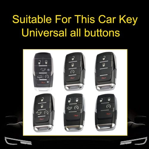 JEE1T1-White Transparent Button-Silver Plating- Car Key Cover For Jeep