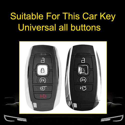 LNA1T1-White Transparent Button-Black Plating- Car Key Cover For LINCOLN