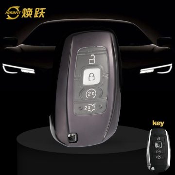 LNA1T1-White Transparent Button-Black Plating- Car Key Cover For LINCOLN