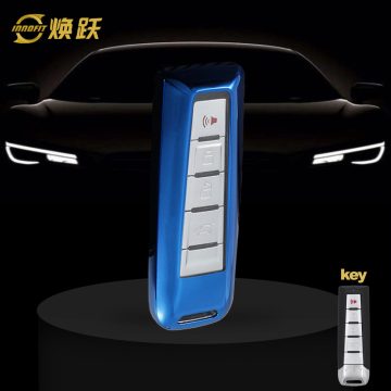 WYA1T1-White Transparent Button-Blue Plating- Car Key Cover For WEY