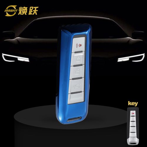 WYA1T1-White Transparent Button-Blue Plating- Car Key Cover For WEY