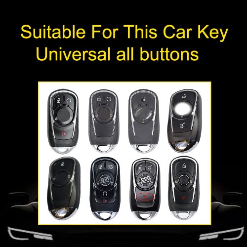 BUA1T1-White Transparent Button-Silver Plating- Car Key Cover For Buick