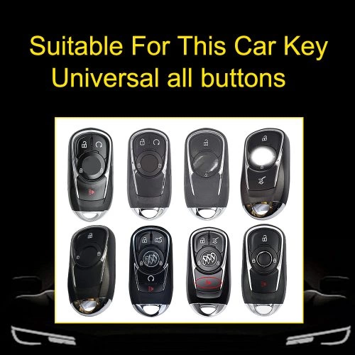 BUA1T1-White Transparent Button-Blue Plating- Car Key Cover For Buick