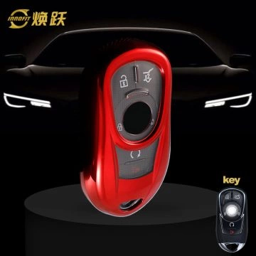 BUA1T1-White Transparent Button-Red Plating- Car Key Cover For Buick