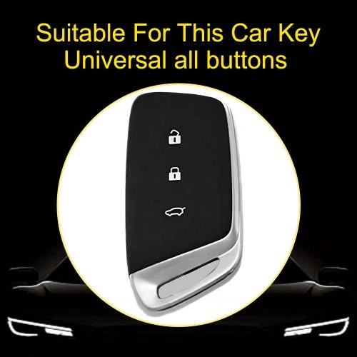 BAC1T1-White Transparent Button-Blue Plating- Car Key Cover For BAOJUN