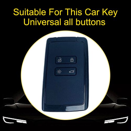 REA1T1-White Transparent Button-Blue Plating- Car Key Cover For Renault
