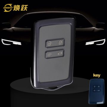 REA1T1-White Transparent Button-Black Plating- Car Key Cover For Renault
