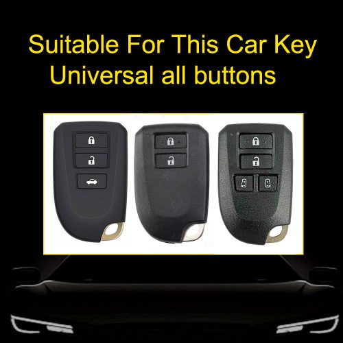 TOI1T1-White Transparent Button-Black Plating- Car Key Cover For Toyota