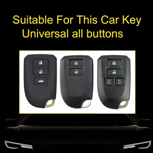 TOI1T1-White Transparent Button-Pink Plating- Car Key Cover For Toyota