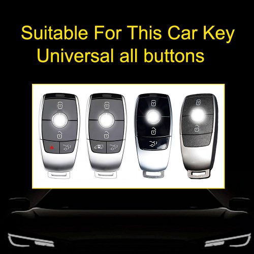 MEB1T1-White Transparent Button-Black Plating- Car Key Cover For Mercedes-Benz