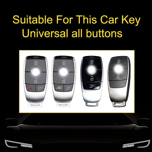 MEB1T1-White Transparent Button-Red Plating- Car Key Cover For Mercedes-Benz