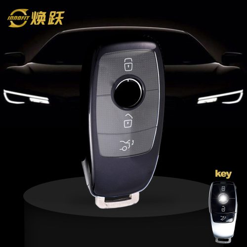 MEB1T1-White Transparent Button-Black Plating- Car Key Cover For Mercedes-Benz