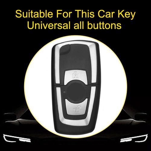 VEC1T1-White Transparent Button-Black Plating- Car Key Cover For Venucia