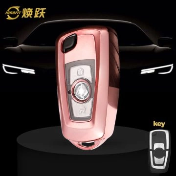 VEC1T1-White Transparent Button-Rose Gold Plating- Car Key Cover For Venucia