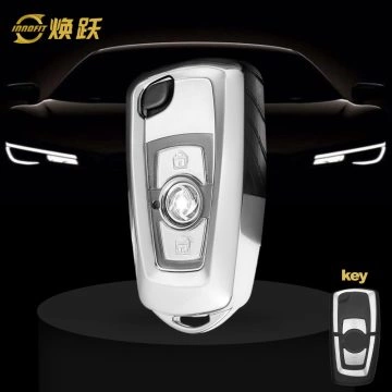VEC1T1-White Transparent Button-Silver Plating- Car Key Cover For Venucia